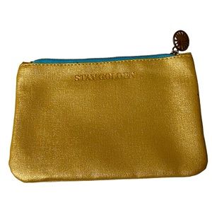 Ipsy 7.25" x 5" cosmetic‎ bag * Stay Golden * with Sun Pull and Stone